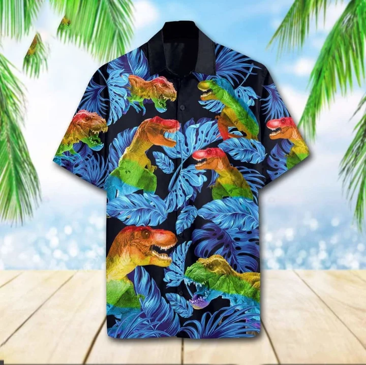 Beach Shirt Hawaiians Lgbt T-Rex/ Hawaii Shirt / Aloha Shirt