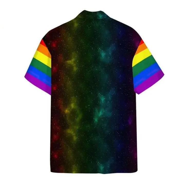 Pride Hawaiian Shirt/ Beach Shirt Lgbt Hawaiian Shirt Astronaut Lgbt Rainbow Flag Galaxy Hawaii
