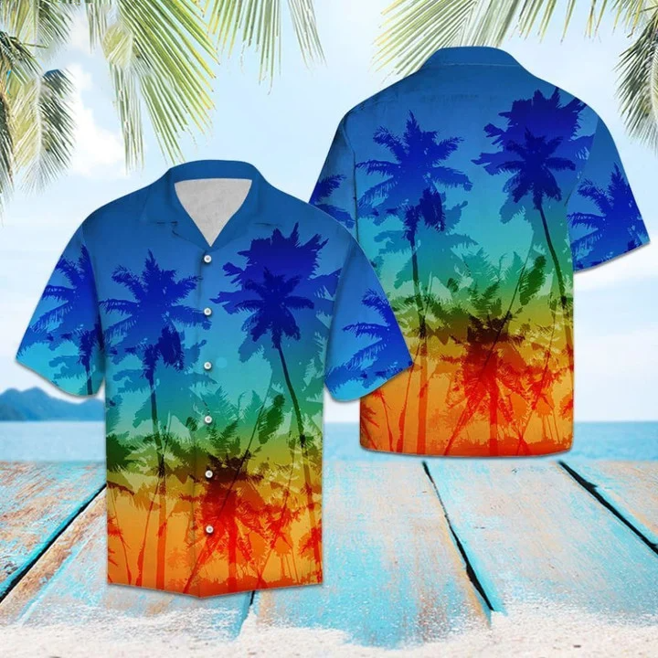 Beach Shirt Lgbt Coconut Palm Hawaii Shirt / Pride Hawaiian Shirt