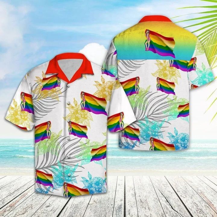 Beach Shirt Lgbt Pride Love Is Love Summer Vacation Hawaiian Shirt / Lesbian Hawaiian Shirt