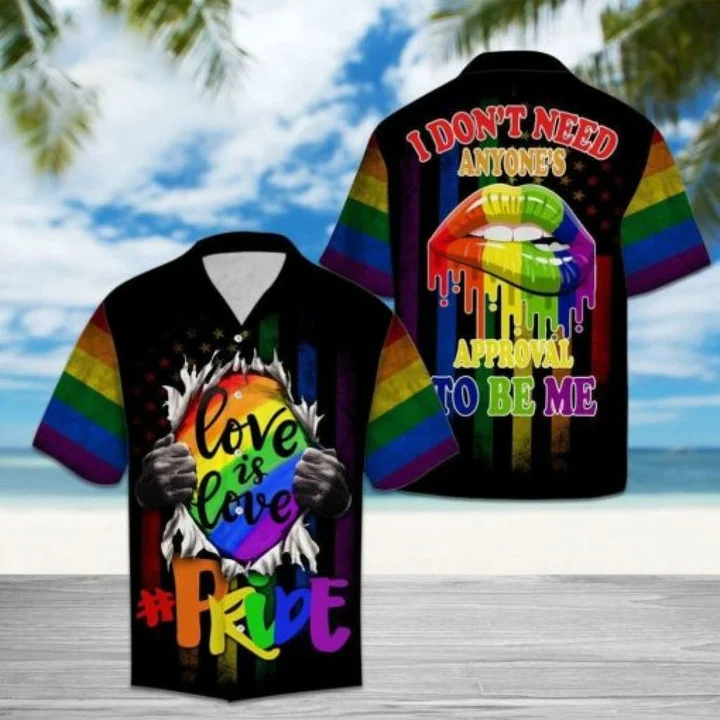 Beach Shirt Lgbt I Don''t Need Anyone''s Approval To Be Me Men Shirt / Aloha Hawaiian Shirt