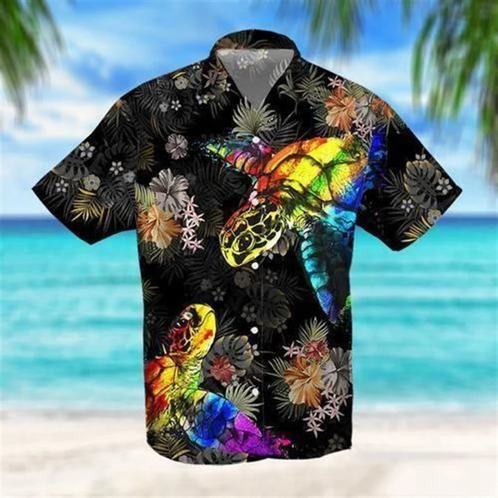 Beach Shirt Turtle Lgbt Hawaii Shirt/ Aloha Shirt/ Gay Pride Hawaiian Shirt