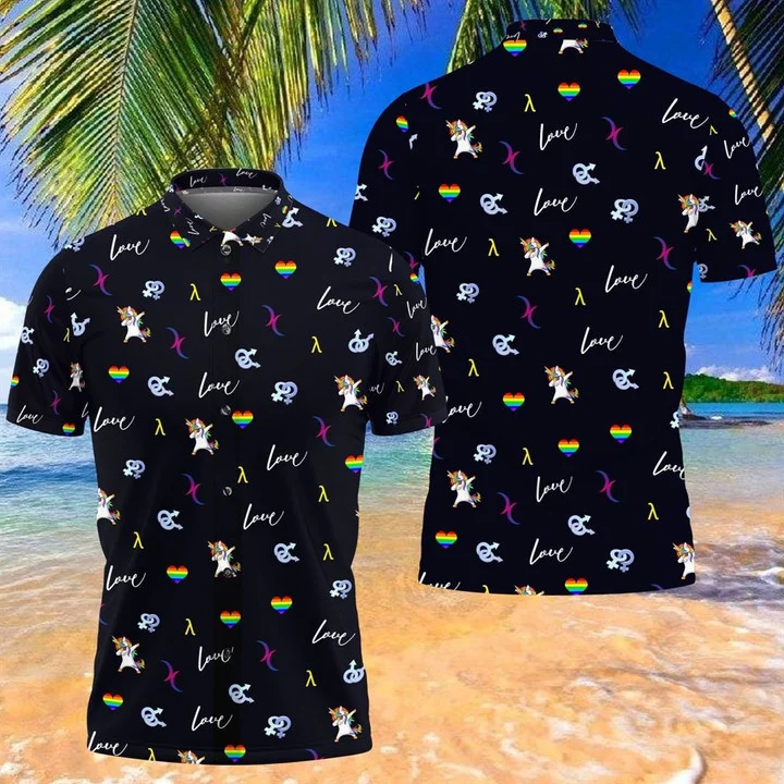 Beach Shirt Lgbt Hawaii Shirt / Aloha Shirt/ Love Is Love Pride