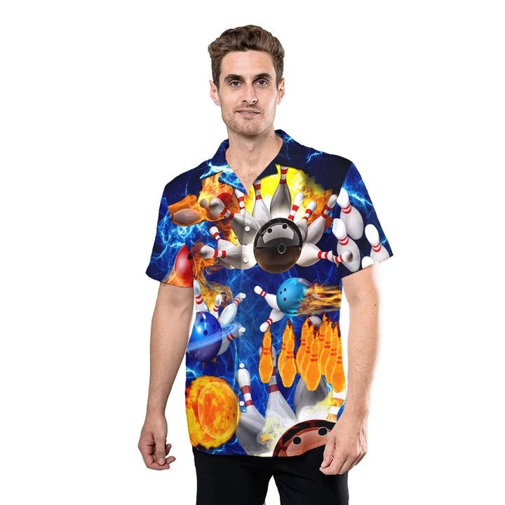 Bowling Hawaiian Shirt For Men Women/ 3D All Over Printed Bowling Hawaii Aloha Shirt