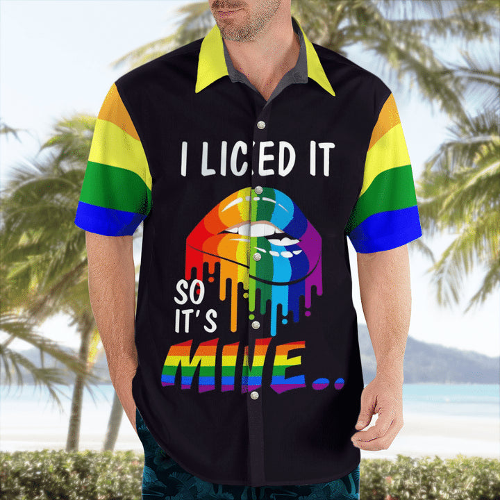 Lgbt Pride I Licked It Hawaiian Shirt/ Gift foe couple LGBT