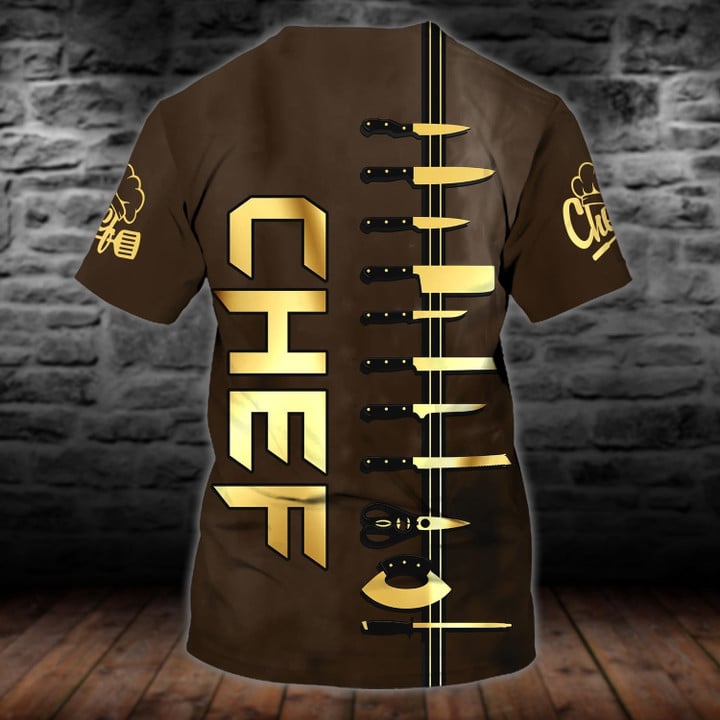 Personalized All Over Printed Chef Gold Unisex Shirt For Men Women/ Master Chef Shirt