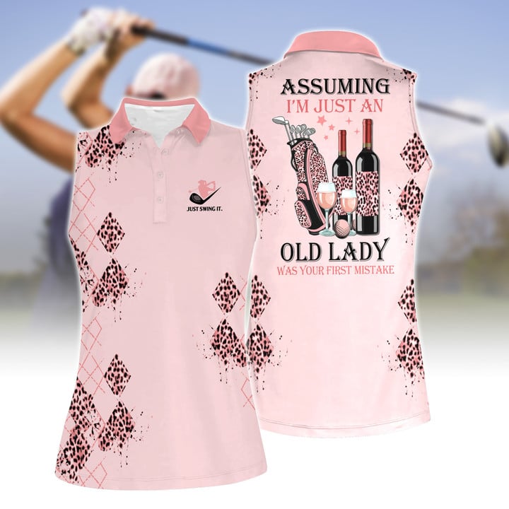 Assuming I''m Just An Old Lady Was Your First Mistake Women Short Sleeve Polo Shirt Sleeveless Polo Shirt
