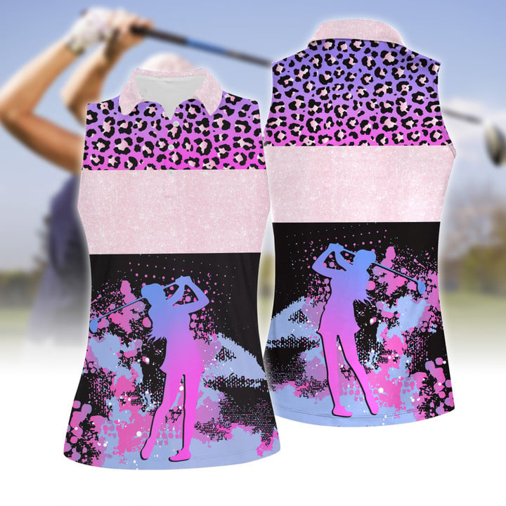 3D All Over Print Pattern Color Golf Grunge Short Sleeve Women Polo Shirt Sleeveless Women Polo Shirt