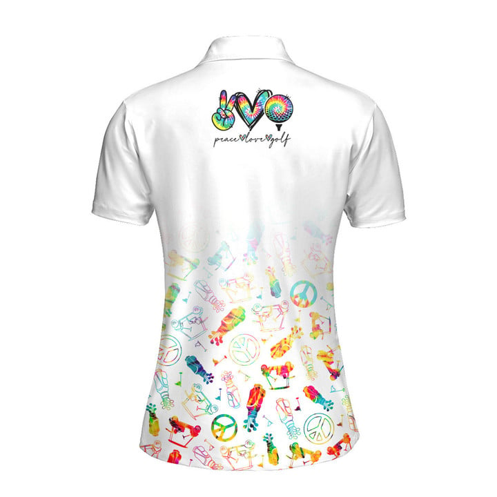 Peace Love Golf Tie Dye Women Short Sleeve Polo Shirt Sleeveless Polo Shirt