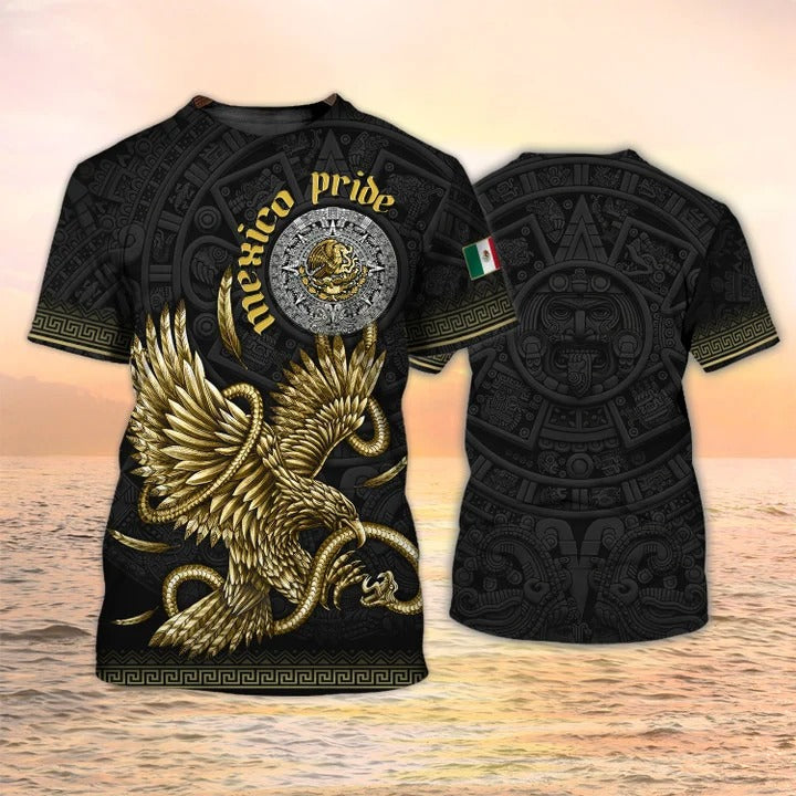 3D All Print Mexico Pride T Shirt Men Aztec Shirts