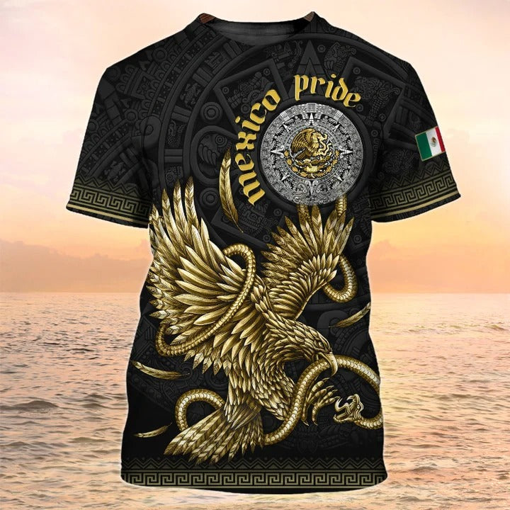 3D All Print Mexico Pride T Shirt Men Aztec Shirts