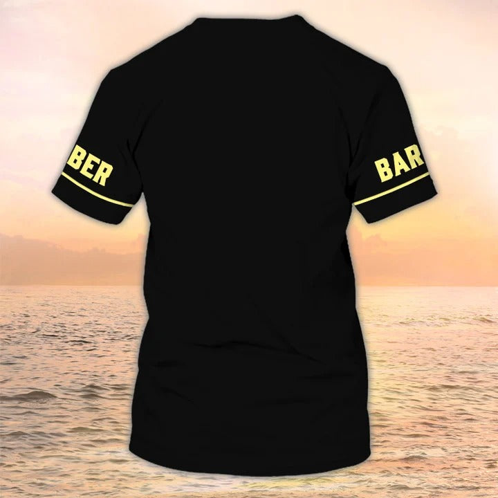 Personalized 3D Black Shirt For Barber Men Women/ Barber Shop Uniform