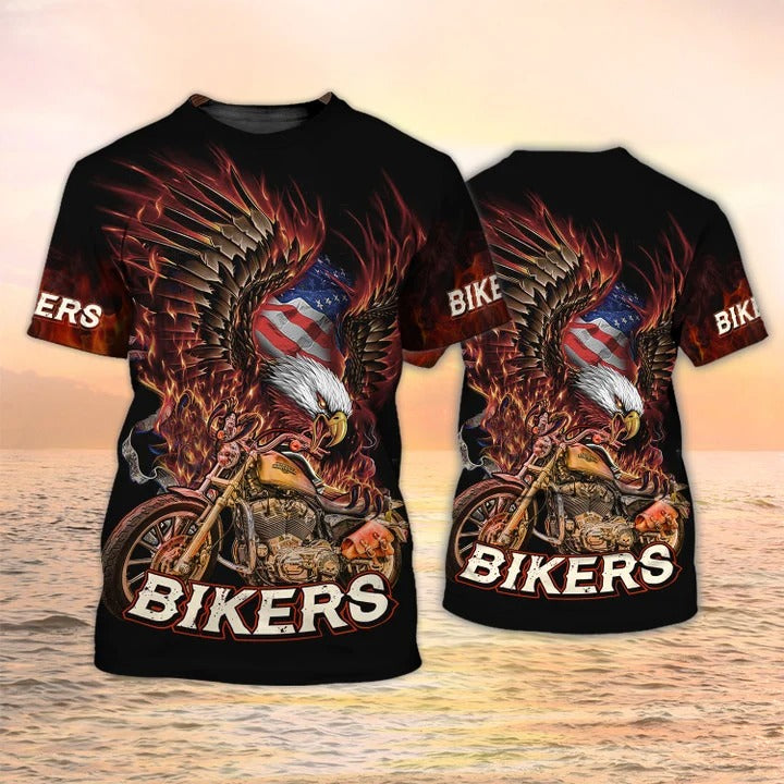 Bikers Tshirt American Eagle Motocycle Gifts For Men