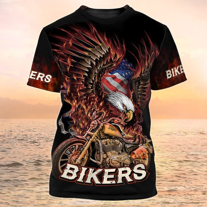 Bikers Tshirt American Eagle Motocycle Gifts For Men