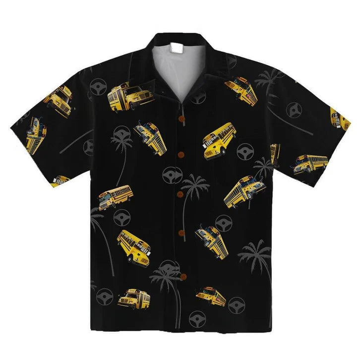 Men''s School Bus Driver 3D Hawaiian shirt/ Bus Driver Hawaii shirt/ Gift for Driver