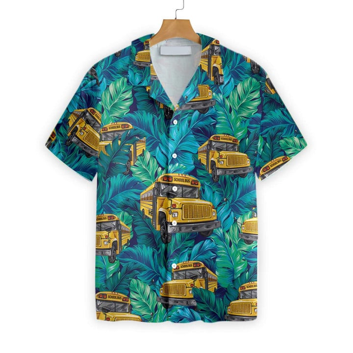 Bus Driver Hawaii shirt/ School Bus Pattern Hawaiian shirt/ Summer Gift for Driver Dad/ Grandpa