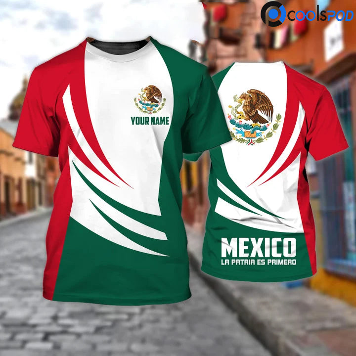 Custom Mexico Shirt Men Women/ Proud Mexico Eagle 3D Print Shirt/ Mexican Gift