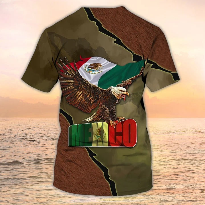 3D All Over Print Mexico Eagle Flag T Shirt Custom Mexican Tshirt