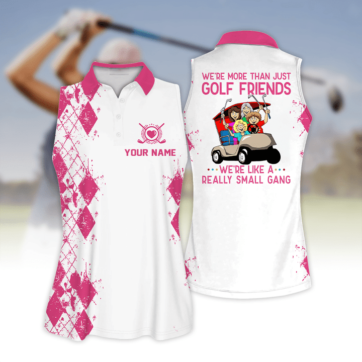 Customized Name Team Golf Shirt/ We''re More Than Just Golf Friends Short Sleeve Women Polo Shirt