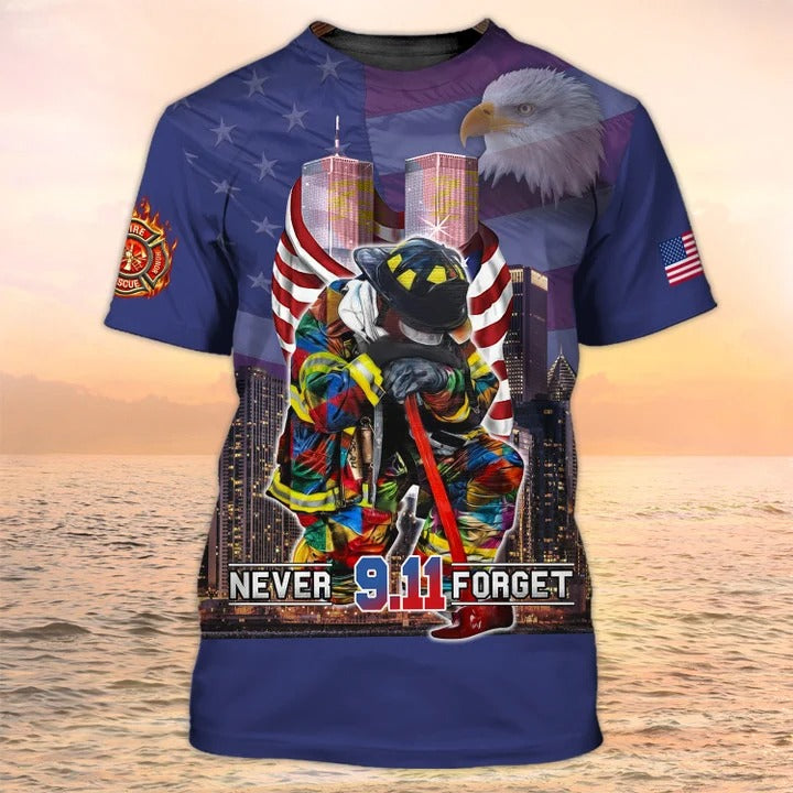 Never Forget Shirt/ Firefighter Tshirt/ Men''s/ Fire Dept T shirts/ Patriotic Shirt