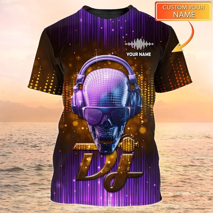 Dj Tshirt Skull Dj Custom Shirt For Men Women/ Unisex Premium Disc Jockey T Shirt