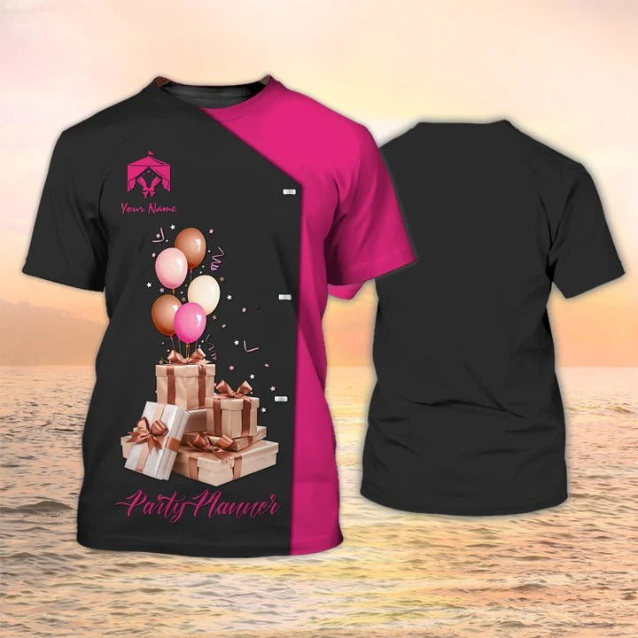 Event Planner Custom Tshirt Party Planner Uniform Black Pink