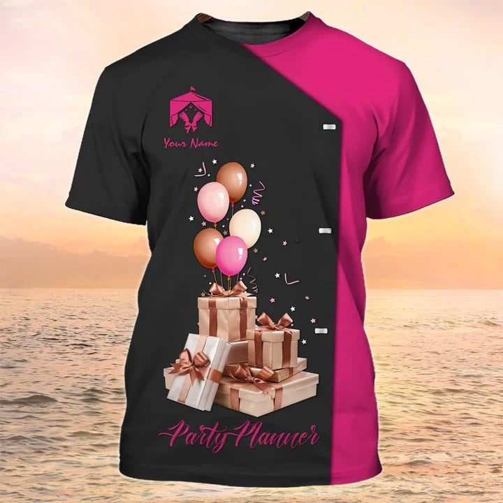 Event Planner Custom Tshirt Party Planner Uniform Black Pink