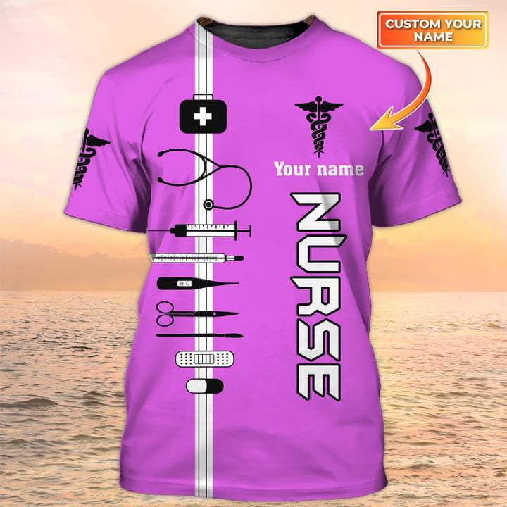 3D All Over Print Nurse Tshirt/ Nursing Custom Shirts/ Nurse Life/ Nurse Personalized Name