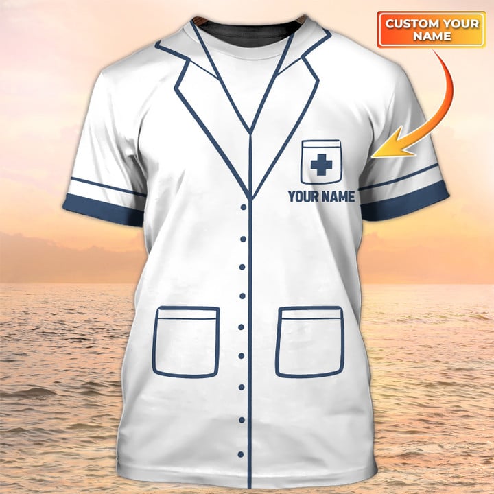 Nurse Tshirt/ Nursing Custom Shirts/ Nurse Uniform/ Nurse Personalized Name Cyan Blue