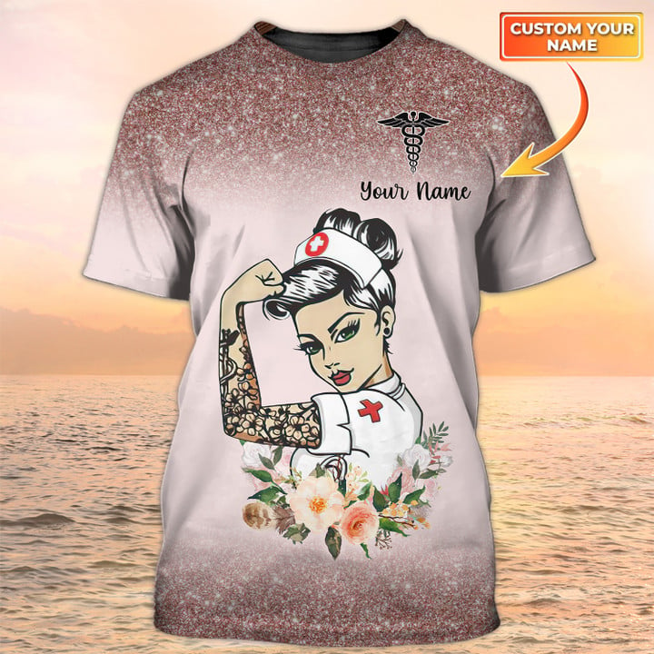 Tattoo Nurse Tshirt/ Nursing Custom Shirts/ Nurse Personalized Name