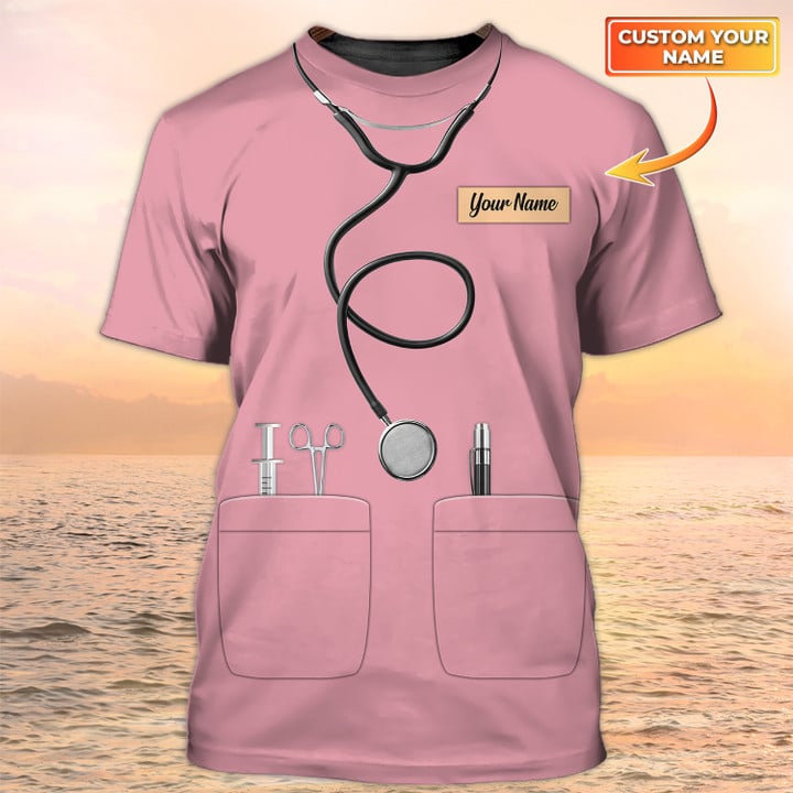 Nurse Pink Tshirt/ Nursing Custom Shirts/ Nurse Personalized Name