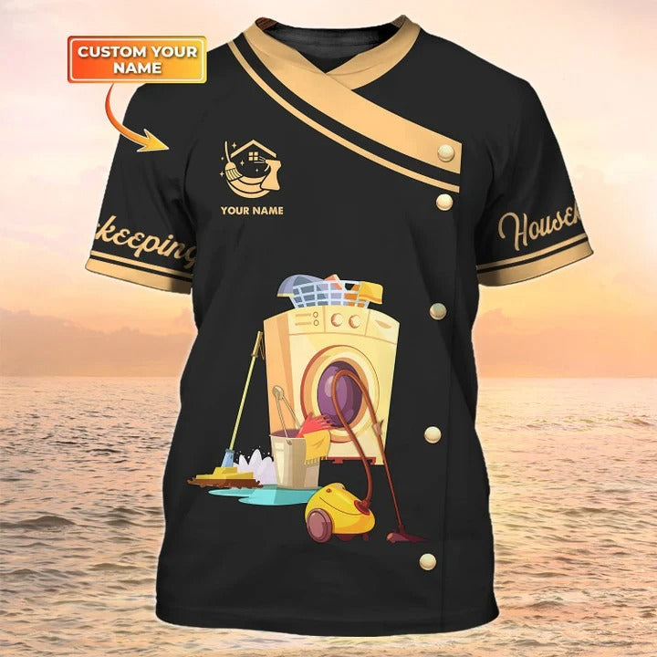 Housekeeping 3D T Shirts/ Cleaning Service Custom Shirts Housekeeping Uniform Shirts