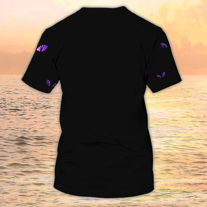 3D All Over Print Halloween Night Shirt For Couple/ Black And Purple Halloween Tshirt