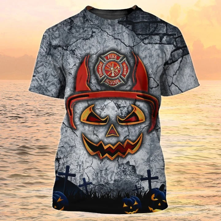 Firefighter Halloween Shirt/ Halloween 3D Tshirt/ Halloween Gift For Fireman