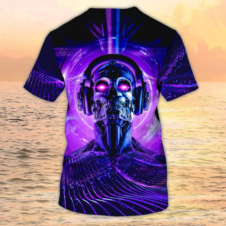 3D All Over Print Skeleton DJ Shirt/ Unisex Custom DJ Tshirt/ Men DJ Shirts