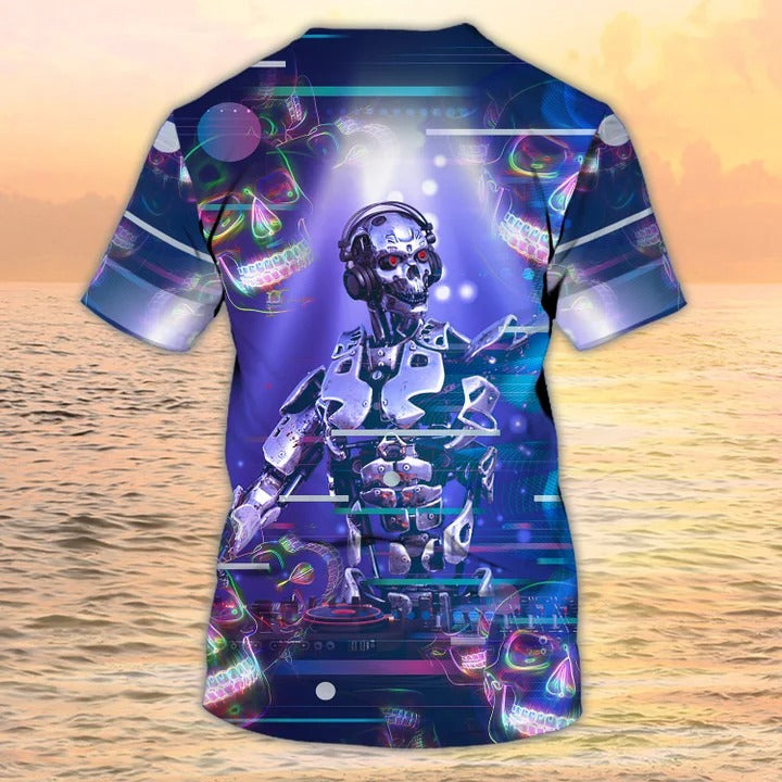 DJ Men Personalized 3D Shirt/ Skull DJ Custom Shirt/ DJ Shirt/ Best DJ Gift For Him
