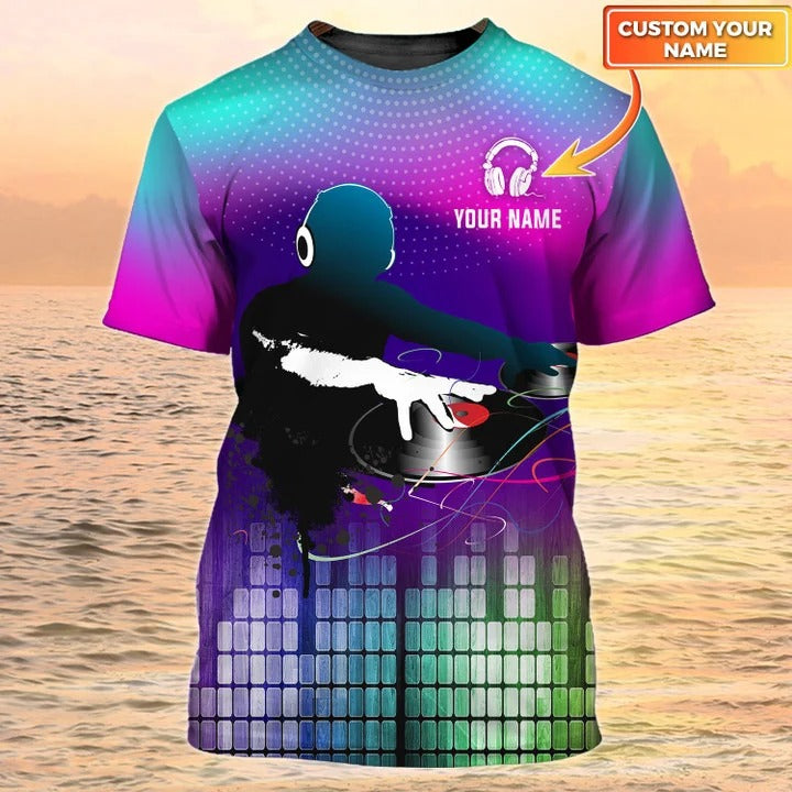 DJ Men Personalized 3D Shirts/ DJ Custom Tshirt/ DJ Gift For Him