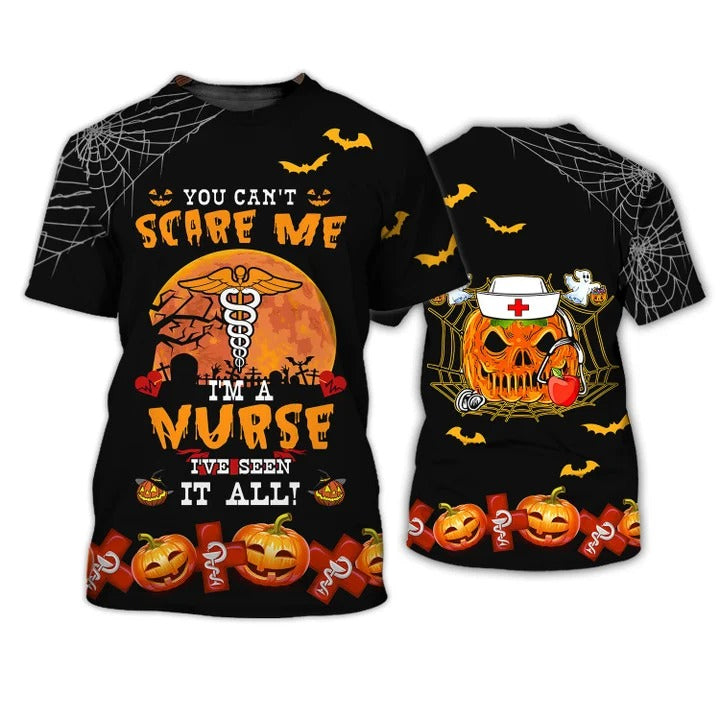 Halloween Nurse T Shirt/ You Can''t Scare Me Halloween Gift For Nurse