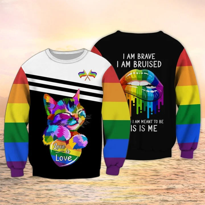 LGBT Cat Lovers I Am Bruised 3D Shirt/ Lgbt Life/ Pride Month Shirt