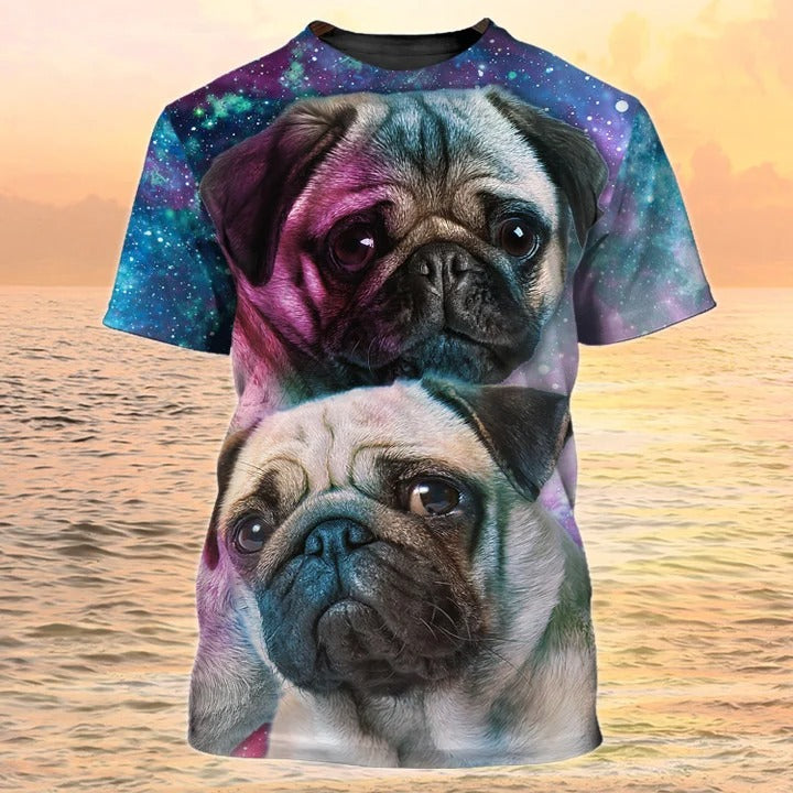 3D All Over Printed Pug T Shirt/ Dog Bleach Shirts