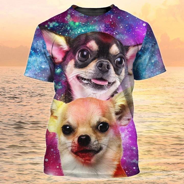 3D All Over Printed Chihuahua T Shirt/ Dog Printed On Shirt Men Women/ Gift For Dog Lover