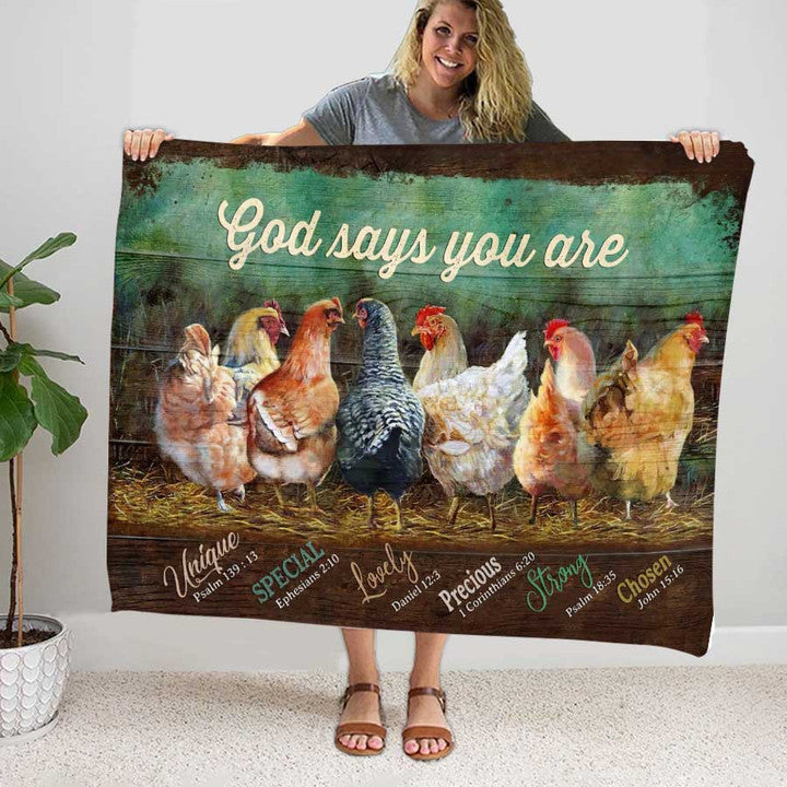 Rooster Painting/ Chicken God Says You Are Farmhouse Blanket