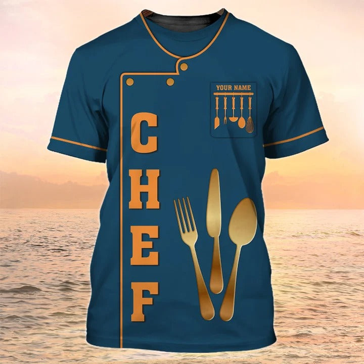 Customized Chef Shirt Chef Apparel Chef Wear Cook T Shirt 3D Men Women