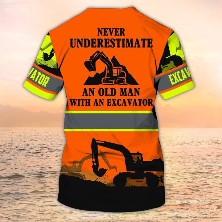 Personalized 3D Printed Excavator Operator Shirts/ Excavator Man Worker T Shirt/ Gift For Excavator