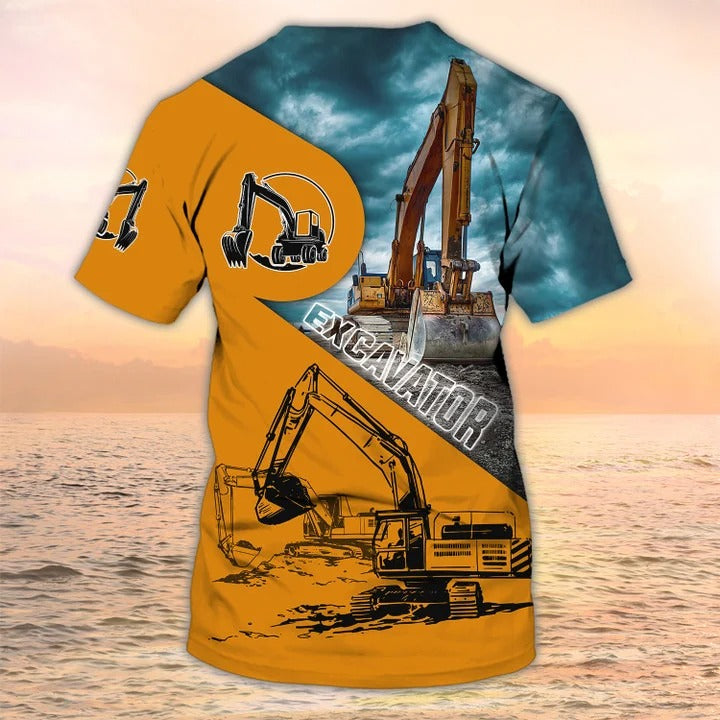 Personalized Name Excavator 3D T Shirt All Over Printed/ Excavator Man Gifts