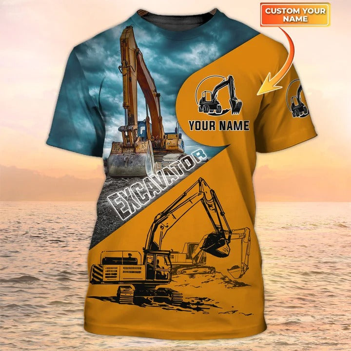 Personalized Name Excavator 3D T Shirt All Over Printed/ Excavator Man Gifts