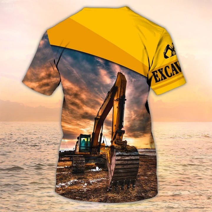 Personalized Excavator 3D Print Shirt/ Heavy Equipment Excavator Working Job/ Excavator Birthday Gifts