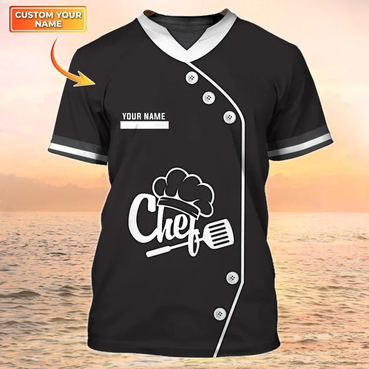 Custom Black Shirt For Master Chef/ Men Chef Shirt/ Unisex Tshirt For Cooking Lover
