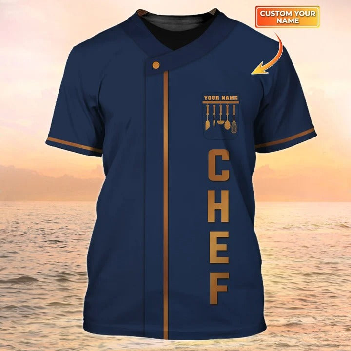 Personalized 3D All Over Print Chef Shirt/ Chef Uniform