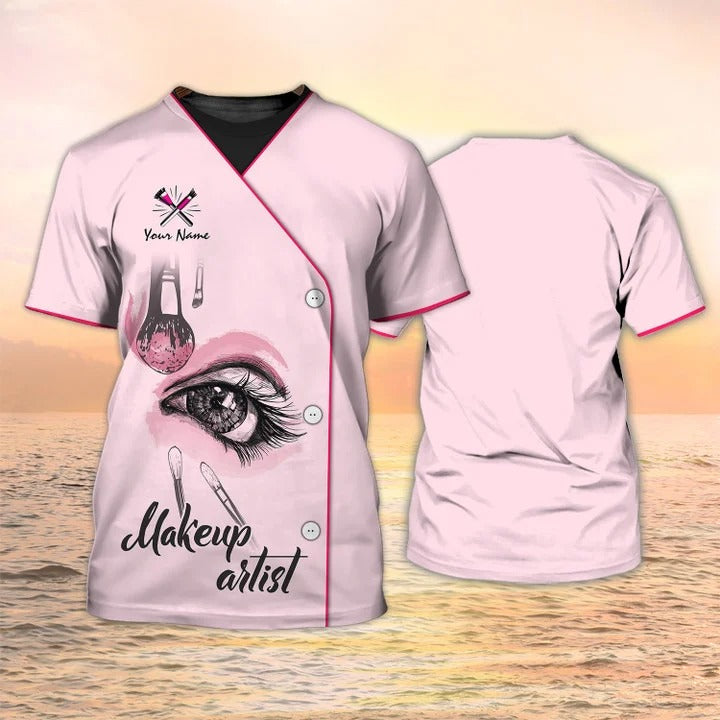 Makeup Artist Personalized Shirt Lashes Tshirt Pink